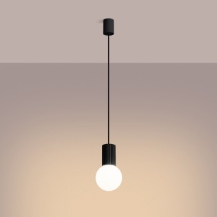 Lámpara colgante Mido negro, 1 luz