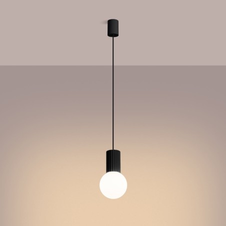 Lámpara colgante Mido negro, 1 luz