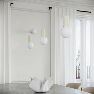 Lámpara colgante Mido beige, 1 luz