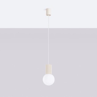 Lámpara colgante Mido beige, 1 luz