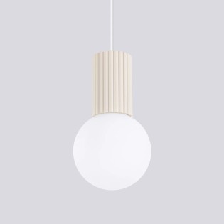 Lámpara colgante Mido beige, 1 luz