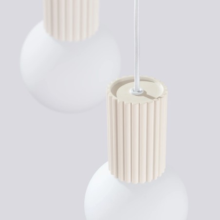Lámpara colgante Mido beige, 3 luces