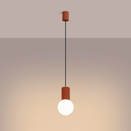 Lámpara colgante Mido rojo, 1 luz