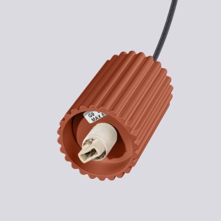 Lámpara colgante Mido rojo, 3 luces