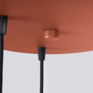Lámpara colgante Mido rojo, 3 luces