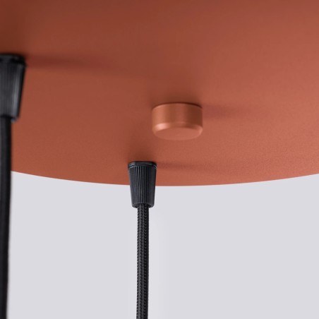 Lámpara colgante Mido rojo, 3 luces
