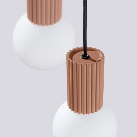 Lámpara colgante Mido moca, 3 luces