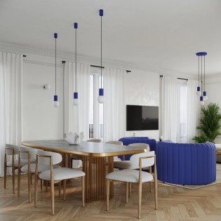 Lámpara colgante Mido ultramarino 3 luces