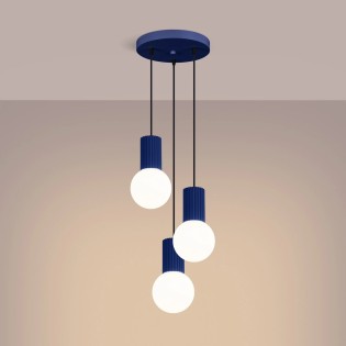 Lámpara colgante Mido ultramarino 3 luces
