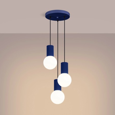 Lámpara colgante Mido ultramarino 3 luces