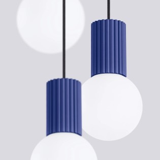 Lámpara colgante Mido ultramarino 3 luces