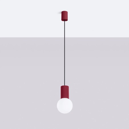 Lámpara colgante Mido Burdeos, 1 luz