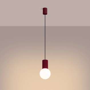 Lámpara colgante Mido Burdeos, 1 luz