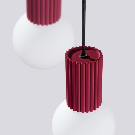 Lámpara colgante Mido Burdeos, 3 luces