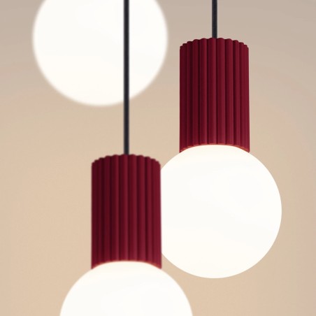 Lámpara colgante Mido Burdeos, 3 luces