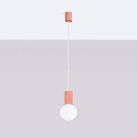 Lámpara colgante Mido Rosa, 1 luz