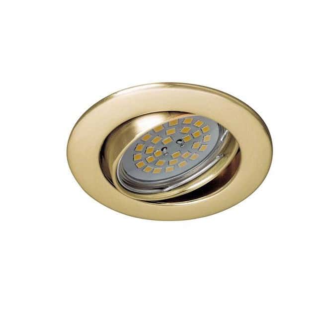 Zar - Kit de foco empotrable, basculante, portalámparas y bombilla, color oro Zar - Kit de foco empotrable, basculante, portalámparas y bombilla, color oro