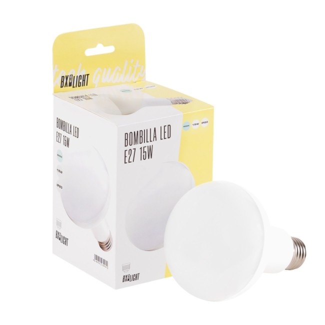 Bombilla LED E27 15W 1.200Lm 6000ºK R90 40.000H