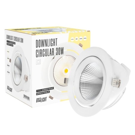 Foco Downlight LED 30W  3000Lm 4200ºK Orientable UGR17 50.000H