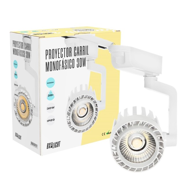 Foco de Carril LED 30W 2.600Lm 6000ºK Faith Monofasico 40.000H