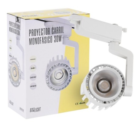 Foco de Carril LED 30W 2.600Lm 6000ºK Faith Monofasico 40.000H