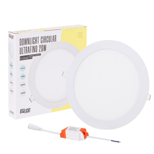 Placa LED 20W 1.600Lm 6000ºK Circular 40.000H