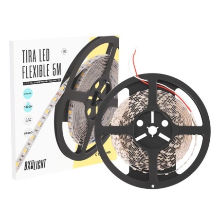 Tira LED 300 x SMD5050 14,4W/M 24VDC IP20 5M x 5M Blanco Natural