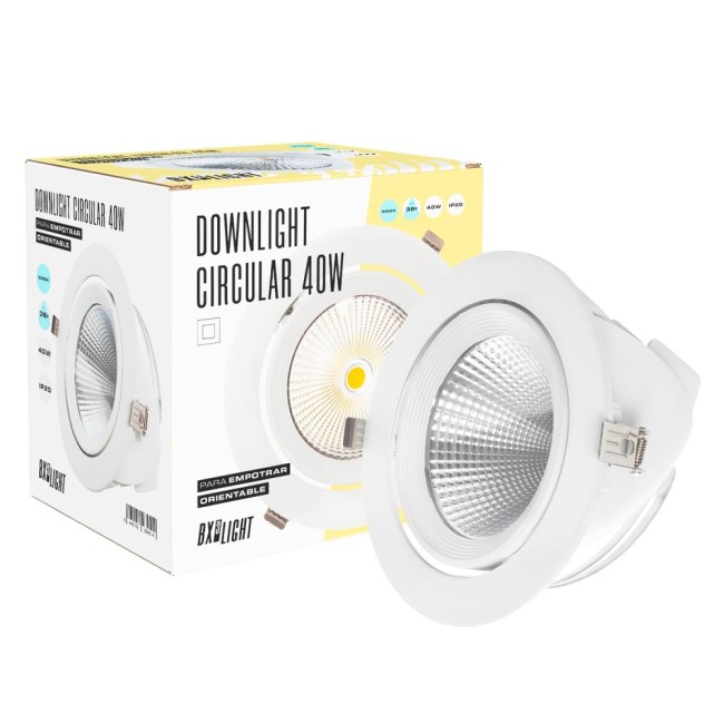 Foco Downlight LED 40W  3760Lm 3000ºK Orientable UGR17 50.000H