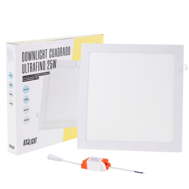 Placa LED 25W 2.180Lm 6000ºK Cuadrada 40.000H