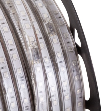 Tira de 60 LEDs/M 500W 42.000Lm 3000ºK SMD5050 220VAC IP65 x50M 40.000H