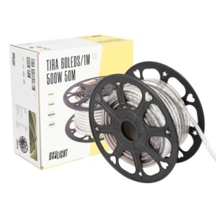 Tira de 60 LEDs/M 500W 42.000Lm 3000ºK SMD5050 220VAC IP65 x50M 40.000H