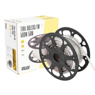 Tira de 60 LEDs/M 500W 42.000Lm 3000ºK SMD5050 220VAC IP65 x50M 40.000H