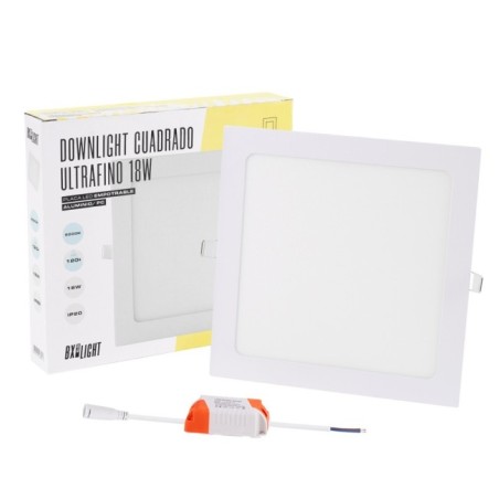 Placa LED 18W 1.350Lm 6000ºK Cuadrada 40.000H
