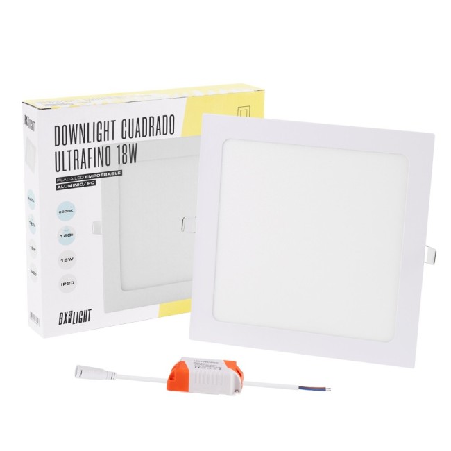 Placa LED 18W 1350Lm 3000ºK Cuadrada 40.000H