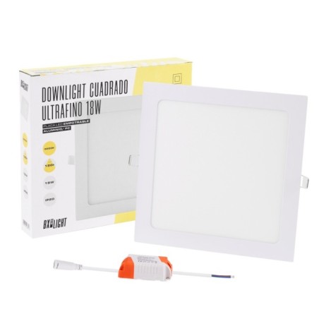 Placa LED 18W 1350Lm 3000ºK Cuadrada 40.000H