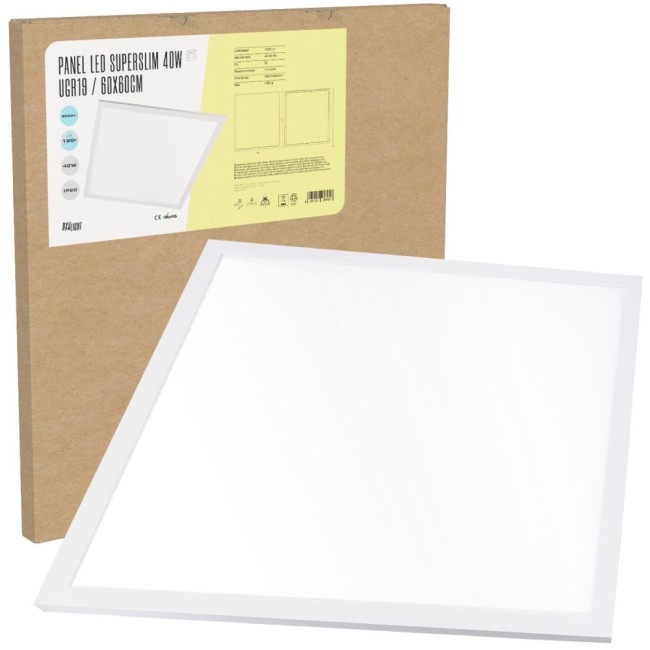 Panel LED Superslim 40W 4500Lm  4200ºK 60x60Cm UGR19 40.000H