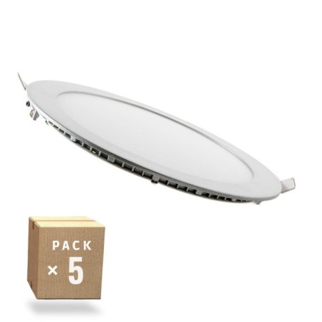 Pack 5 Placas LED  20W 1.800Lm 4200º Circular 40.000H