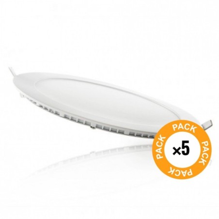 Pack 5 Placas LED  20W 1.800Lm 4200º Circular 40.000H