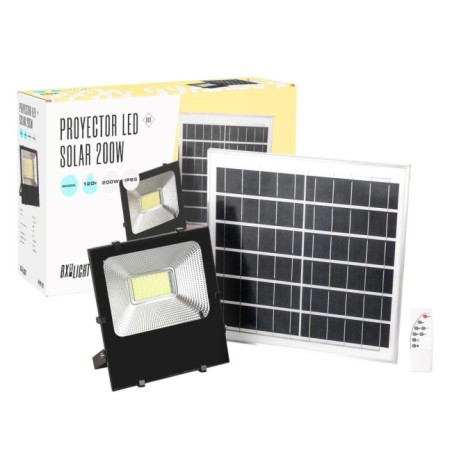 Foco Proyector LED 200W 20.000Lm 6000ºK Solar Sensor 200W + Control Remoto Panel 6V/30W 40.000H