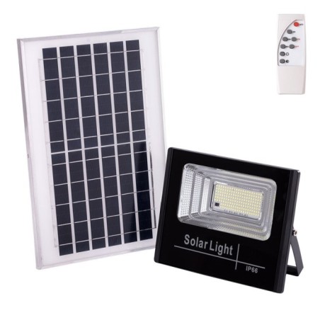 Panel proyector LED solar de 65 W y 6500 K: 6 V/8 W Batería: 3,2 V/5000 mAh Dimmable Mando a distancia