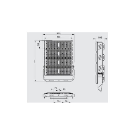 Foco Proyector LED 1000W Stadium 150000Lm Driver Meanwell 1-10V IP65 Philips 3030 100.000H