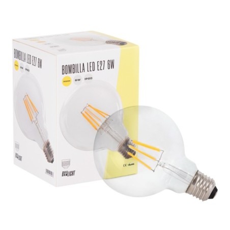 Bombilla LED E27 6W  432Lm 2000ºK Filamento G95 40.000H