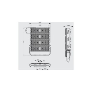 Foco Proyector LED 1000W Stadium 150000Lm Driver Meanwell 1-10V IP65 Philips 3030 100.000H