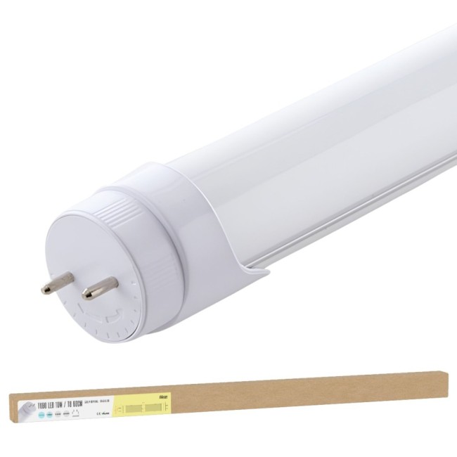 Tubo LED T8 10W 1200Lm 6000ºK 60Cm Cabeza Rotatoria Conexión Un Extremo
