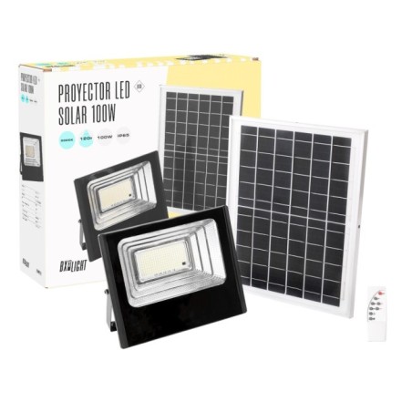 Proyector LED Solar 120W 6500K Panel: 6V/15W Batería: 3,2V/8000MaH Control Remoto