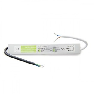 Transformador AC/DC 230V a 12V 30W IP67 Aluminio 202x29x20mm