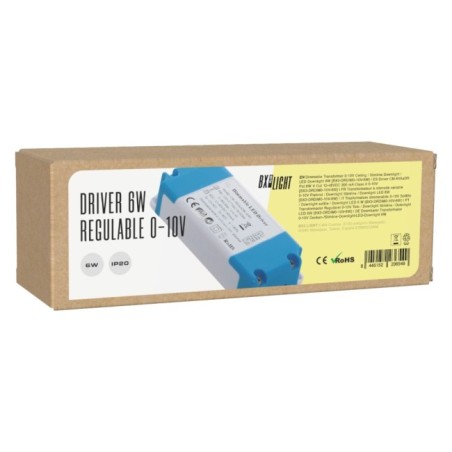 Driver regulable 6W 0-10V salida 12-48VDC 300mA Clase II