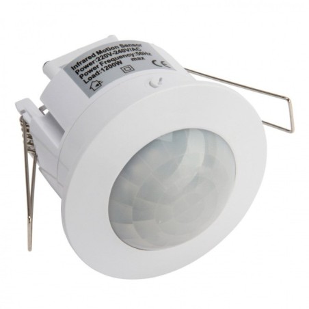 Sensor de Movimiento Empotrable 360º, ABS, IP25, 220-240V, Ø75.5x74.5mm