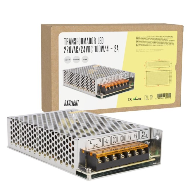 Transformador 220V a 24VDC 100W 4.2A IP20