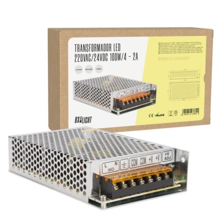 Transformador 220V a 24VDC 100W 4.2A IP20